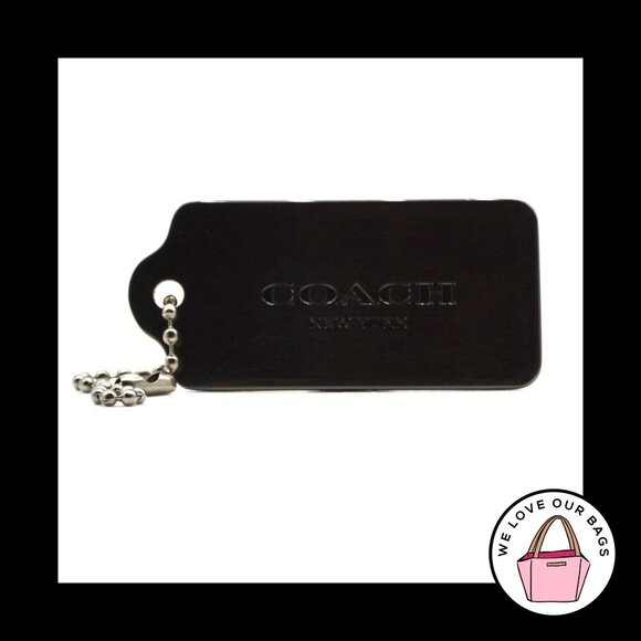 New Large COACH NEW YORK Gunmetal Gray Metal Fob Bag Charm Keychain Hang Tag - Picture 1 of 1